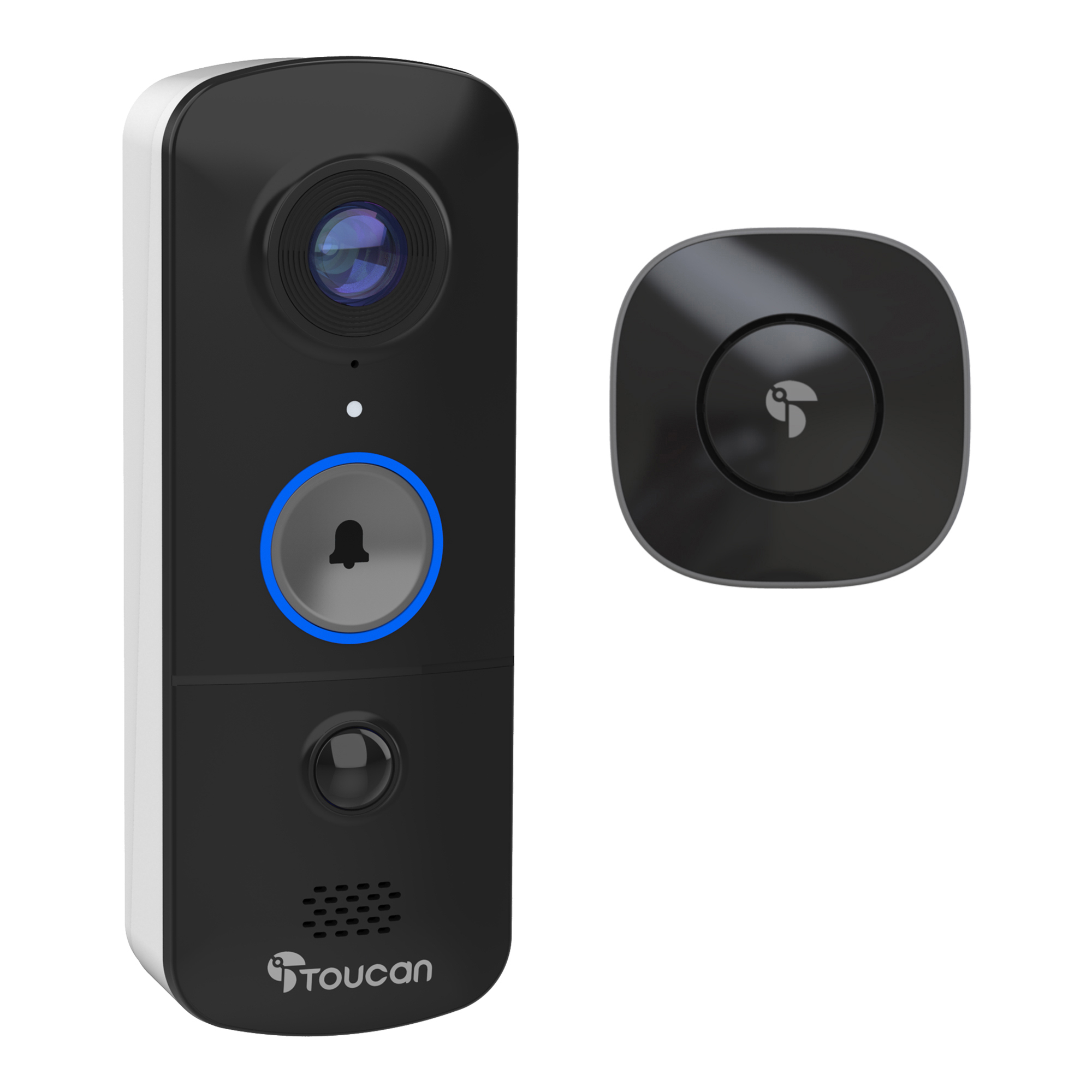 Toucan Wi-Fi and Wire-Free Video Doorbell — 1080p, PIR Motion Detection, Wireless Chime, Model# VUPTVD300V